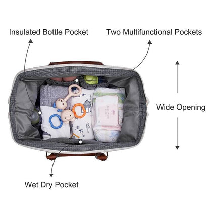 3-Piece Multifunctional Mommy Bag Set: Dry-Wet Separation