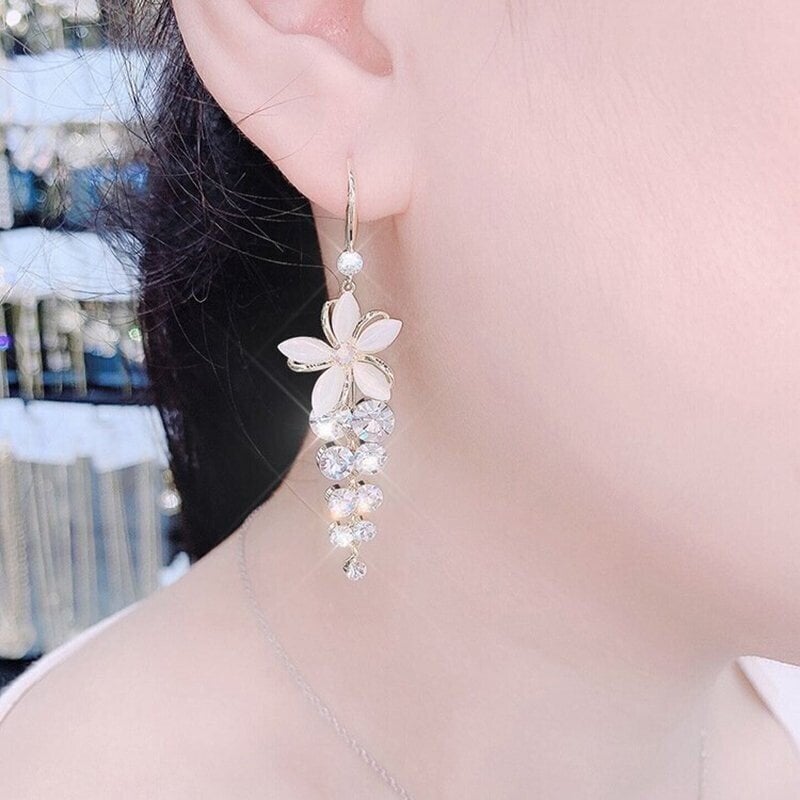 Fashion Flower Zircon Earrings