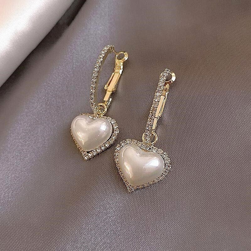 Love pearl earrings