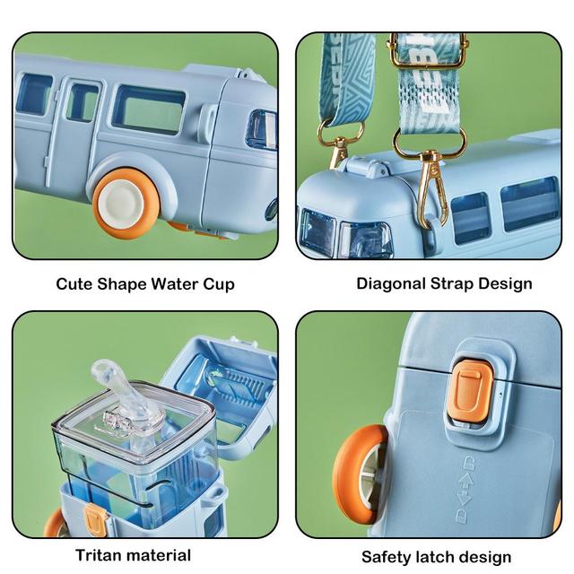 Food-grade silicone Children's Bus-shaped Portable Water Cup