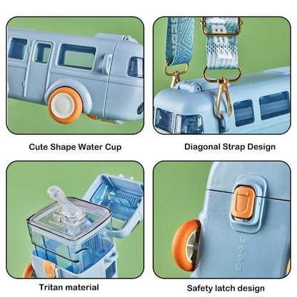 Food-grade silicone Children's Bus-shaped Portable Water Cup