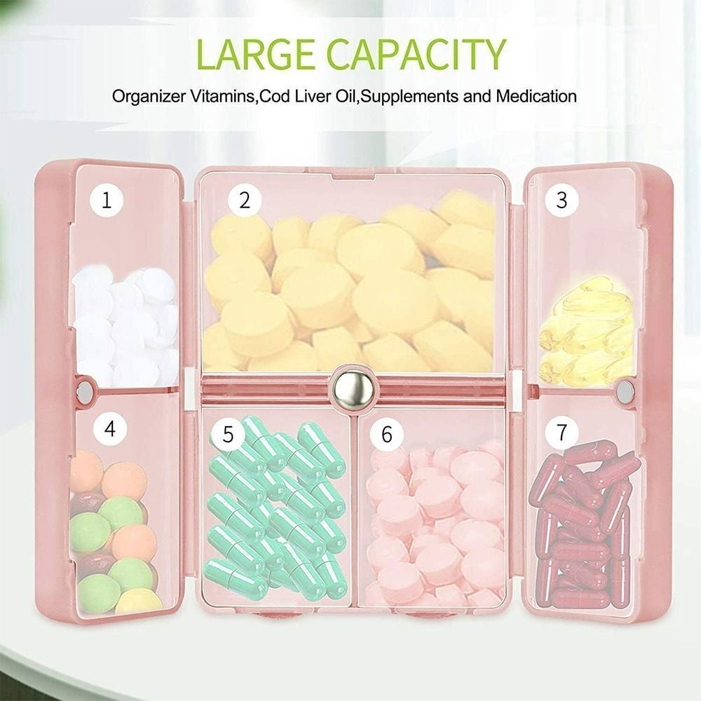 🔥Hot Sale -💊7 Compartments Portable Pill Case