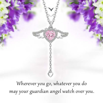 Women's Day Sale-Angel Wings Heart Pendant Necklace