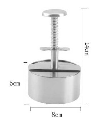 Manual meat press for hamburger patties