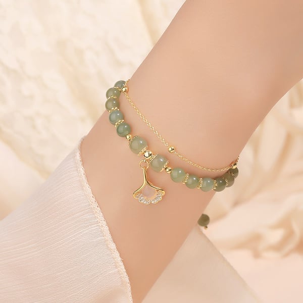 🔥BUY 1 GET 1 FREE 💞--Wotian Jade Lucky Gold Leaf Bangle