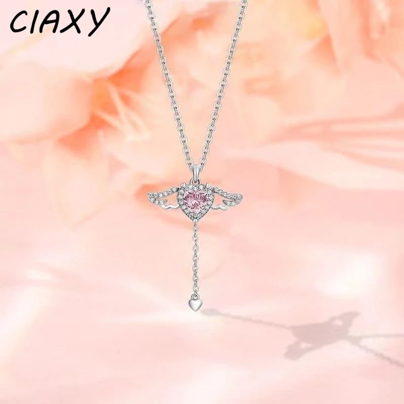 Women's Day Sale-Angel Wings Heart Pendant Necklace