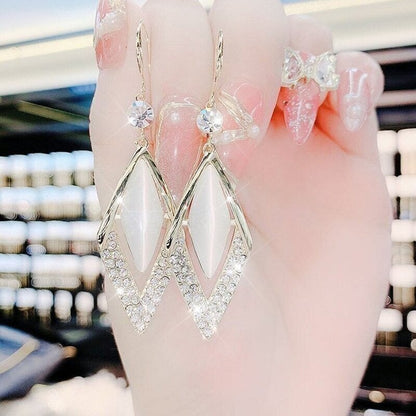 Fashion Rhombus Zircon Earrings