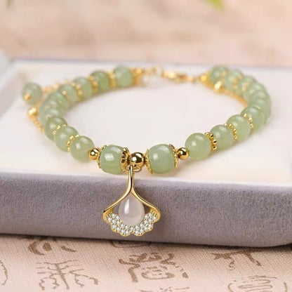 🔥BUY 1 GET 1 FREE 💞--Wotian Jade Lucky Gold Leaf Bangle