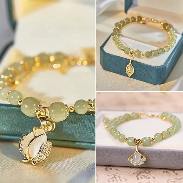 🔥BUY 1 GET 1 FREE 💞--Wotian Jade Lucky Gold Leaf Bangle