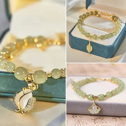 🔥BUY 1 GET 1 FREE 💞--Wotian Jade Lucky Gold Leaf Bangle