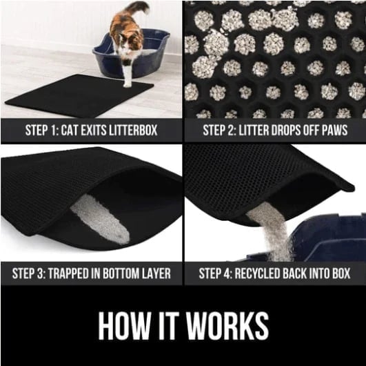 (🔥HOT SALE NOW-49% OFF) Non-Slip Cat Litter Mat (BUY 2 GET EXTRA 10%  OFF)