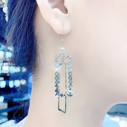 Shiny Geometric Square Earrings