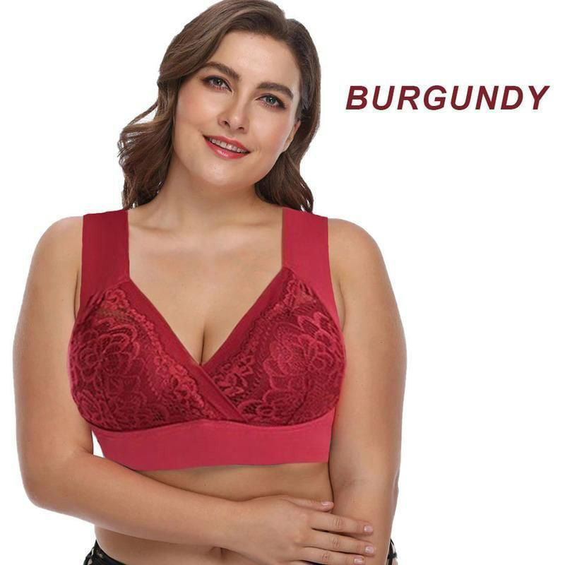 Soutien-gorge en Dentelle Sans Armatures à Support Élastique Confort Plus Taille