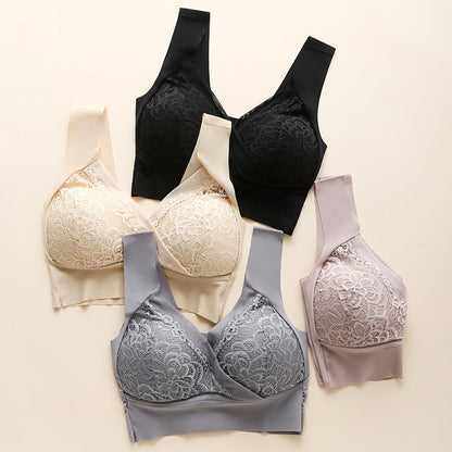 Soutien-gorge en Dentelle Sans Armatures à Support Élastique Confort Plus Taille