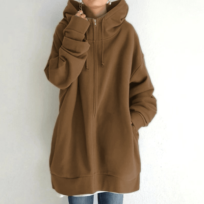 Sweat à capuche zippé automne/hiver pour femmes avec capuche