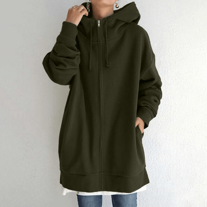 Sweat à capuche zippé automne/hiver pour femmes avec capuche