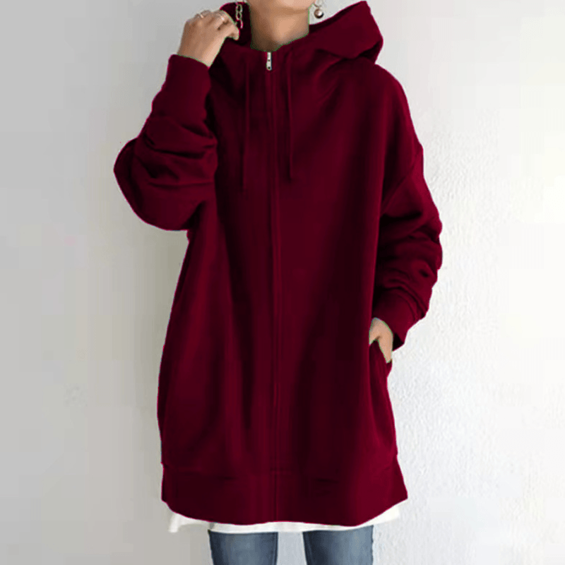 Sweat à capuche zippé automne/hiver pour femmes avec capuche