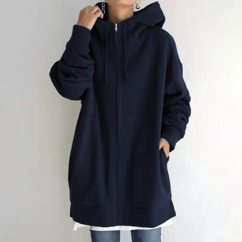 Sweat à capuche zippé automne/hiver pour femmes avec capuche