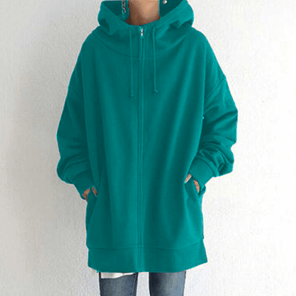 Sweat à capuche zippé automne/hiver pour femmes avec capuche