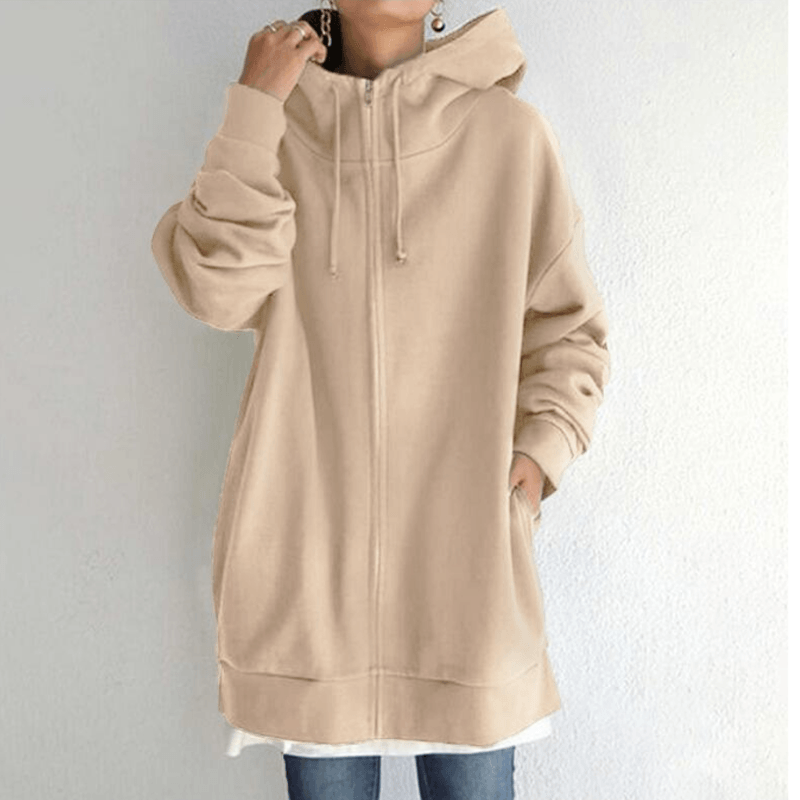 Sweat à capuche zippé automne/hiver pour femmes avec capuche