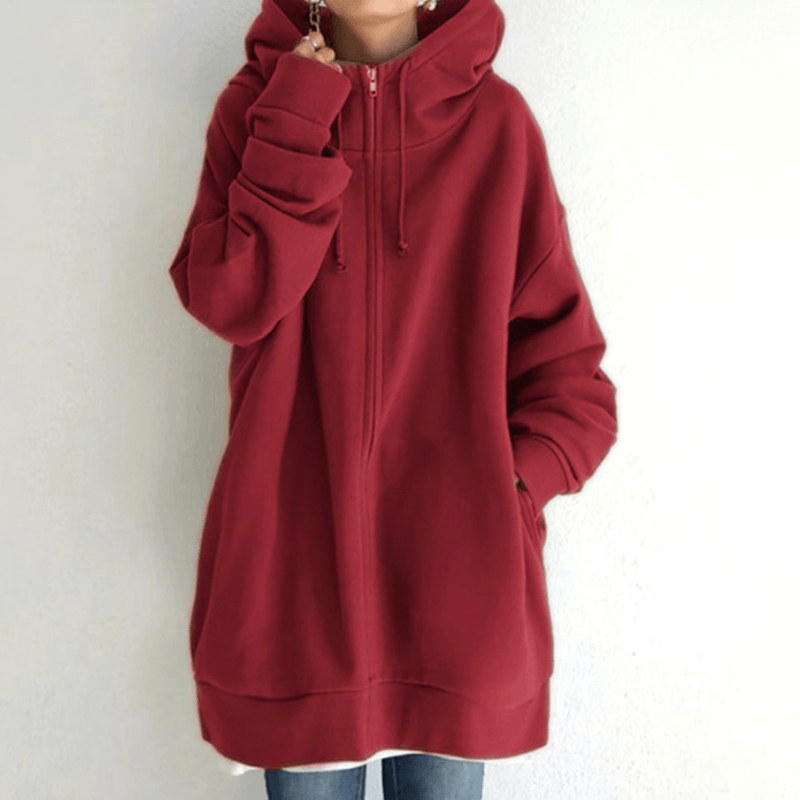 Sweat à capuche zippé automne/hiver pour femmes avec capuche