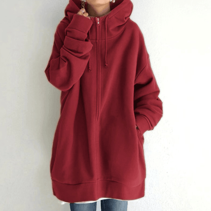 Sweat à capuche zippé automne/hiver pour femmes avec capuche