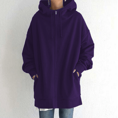 Sweat à capuche zippé automne/hiver pour femmes avec capuche